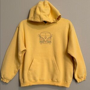 Hippie Van Embroidered Sweatshirt, Yellow, XL